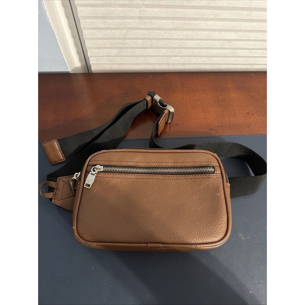 ZARA Waist Bag Brown Body Bag Fanny- Used -edge Leather Some Came Off